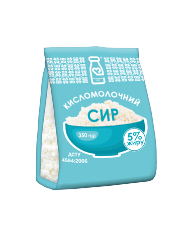 Сир кисломолочний 5%, 350г, МОЛОЧНИЙ ДАР